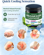 Magnesium Lotion with Arnica, MSM & Boswellia – Cooling Magnesium Cream – Lightweight Moisturizing Lotion for Legs & Feet – Safe for Kids – 6 fl oz