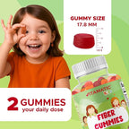 Vitamatic Kids Prebiotic Fiber Gummies – Extra Strength 4g Fiber – Zero Sugar Added – 60 Pectin-Based Gummies – Digestive Health & Regularity Support