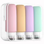 Mrsdry Travel Bottles for Toiletries, Large 6oz Travel Size Containers, BPA Free Leak Proof Tubs Refillable Liquid Accessories with Toiletry Bag for Cometic Shampoo and Lotion Soap (4 Pack)