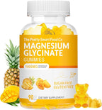 Magnesium Glycinate Gummies 1000mg - 90 Ct | Magnesium Potassium Supplements for Relaxation, Stress Relief, with Vitamin D, B6, CoQ10 for Calm Mood & Sleep Support - Mango Pineapple Gummies