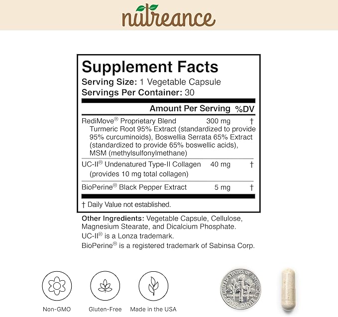 Natural Joint Support Supplement - Non-GMO, Gluten-Free