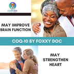 CoQ10 - Co-Enzyme Q10-200 mg -High Absorption - 400 mg per 2 caps - Non-GMO - Gluten Free - 200 Veg. Caps - Heart & Cellular Support - Made in USA by Foxxy Doc