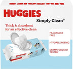 Huggies Simply Clean Unscented Baby Diaper Wipes, 1 Flip-Top Pack (64 Wipes Total), Packaging May Vary