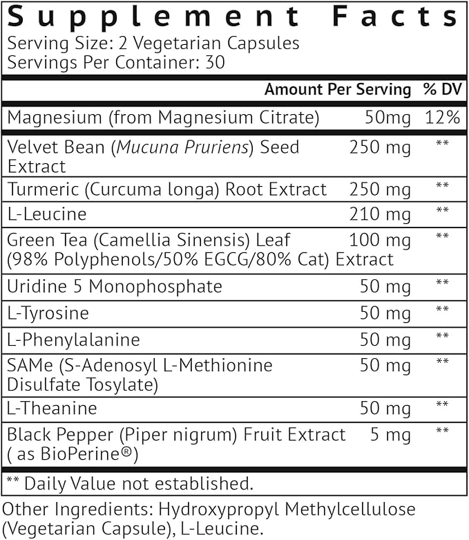 VitaMonk Dopify Dopamine Supplement Dopamine Booster with Uridine Monophosphate, Mucuna Pruriens, L-Theanine, Tyrosine and More - No Artificial Fillers, Just Brain Food - 60 Capsules