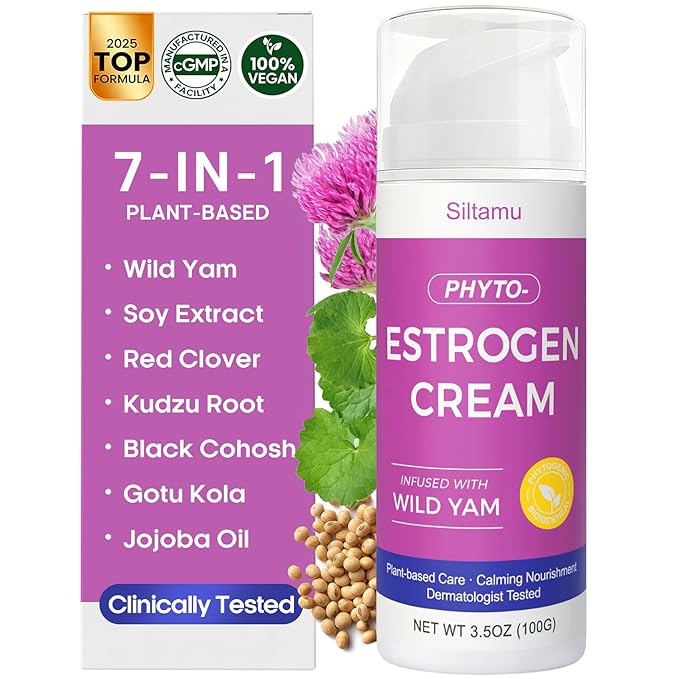Estrogen Cream for Women Menopause Support – Phytoestrogen Moisturizer with Pueraria Mirifica, Soy Isoflavones & Shea Butter – Hydrating & Firming Skin Care, Dry Skin Relief 3.5 oz