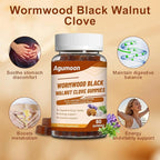 10-in-1 Wormwood Black Walnut Clove Gummies for Adults,Herbal Supplement for Gut Cleanse & Digestive Wellness with Garlic,Turmeric,Pumpkin Seed,Oregano,Moringa,60 Gummies