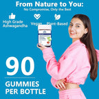 Suiyilary Ashwagandha Gummies 2000mg, Ashwagandha High Strength Root Extract Supplement with Vitamin B12 for Men Women, Strawberry Flavour 90 Days Supply 90 Gummies 2pack
