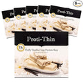 Proti-Thin Fluffy Vanilla Crisp Protein Bars, 15g Protein, Low Calorie, Very Low Carb (VLC), Low Fat, High Fiber Snack, KETO Diet Friendly, Ideal Protein Compatible, Gluten Free (6 Boxes - Save 10%)