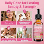 Multi Collagen Peptides Liquid Drop Organic Hydrolyzed Collagen Complex w. Biotin, Vitamin C & Hyaluronic Acid, Liquid Collagen Types I, II, III, IV, V for Hair, Skin, Nails & Joint Health