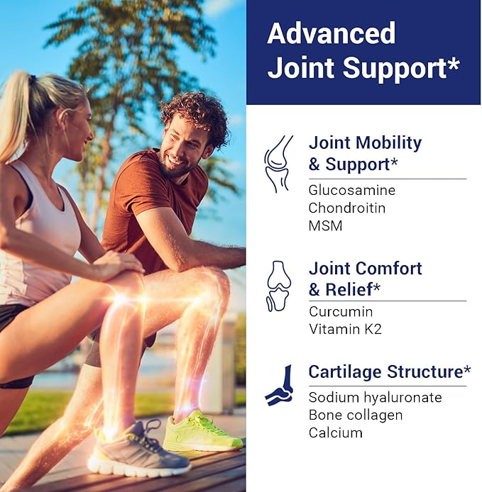 120 Capsules Glucosamine Chondroitin with Methylsulfonylmethane (MSM), Joint Support Supplement for Women & Men, Non-GMO