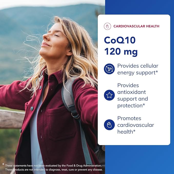 Pure Encapsulations CoQ10 120 mg - Coenzyme Q10 Supplement for Heart Health, Energy, Antioxidants, Brain & Memory Health - Cellular Health, Cognition & Cardiovascular Support* - 120 Capsules