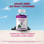 Vitamatic Grape Seed Extract Gummies – Plant-Based Botanical Extract – Natural Grape & Black Currant Flavor – Vegan, Non-GMO – Herbal Supplement – 60 Gummies - 2 Pack