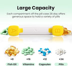 CAidRE Monthly Pill Organizer 2 Times a Day - 28 Day Pill Box AM PM, Daily Medicine Organizer for Vitamins, Supplements, Medications - BPA Free Pill Case for Home & Travel, White