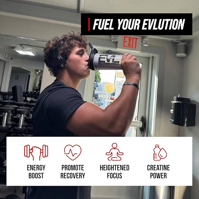 Evlution Nutrition Creatine Energy - Supports Muscle Growth, Boosts Energy, Endurance & Cognition - 5g Pure Creatine Monohydrate Per Serving - B + C Vitamin Complex - 30 Servings - Fruit Punch
