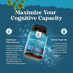 Nootropic Brain Supplement for Memory and Focus Support - Vitamins for Mental Support & Clarity with Bacopa Monnieri, VIT A, B6, Riboflavin, Niacin, Thiamin & Folate - Cognitive Complex - 90 Count