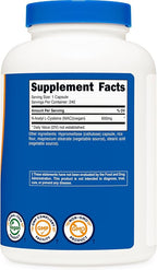 Nutricost N-Acetyl L-Cysteine (NAC) 600mg, 240 Vegetarian Capsules - Vegan, Non-GMO, Gluten Free (Pack of 2)