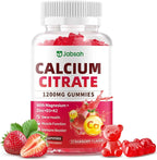Calcium Citrate Gummies 1200mg, High Absorption Calcium Supplements with Vitamin D3, K2, Magnesium, Zinc for Bone, Muscle & Immune Support, Calcium Gummies for Women & Men, Strawberry Flavor 60 Count