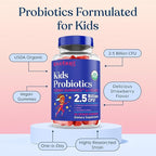 LOVEBUG Kids Probiotic Gummies – Organic Chewable Probiotics for Kids Aged 4+, Soil-Based Children’s Probiotic for Gut Health, Constipation, Digestive & Immune Support, Vegan, 30 Chews, Strawberry