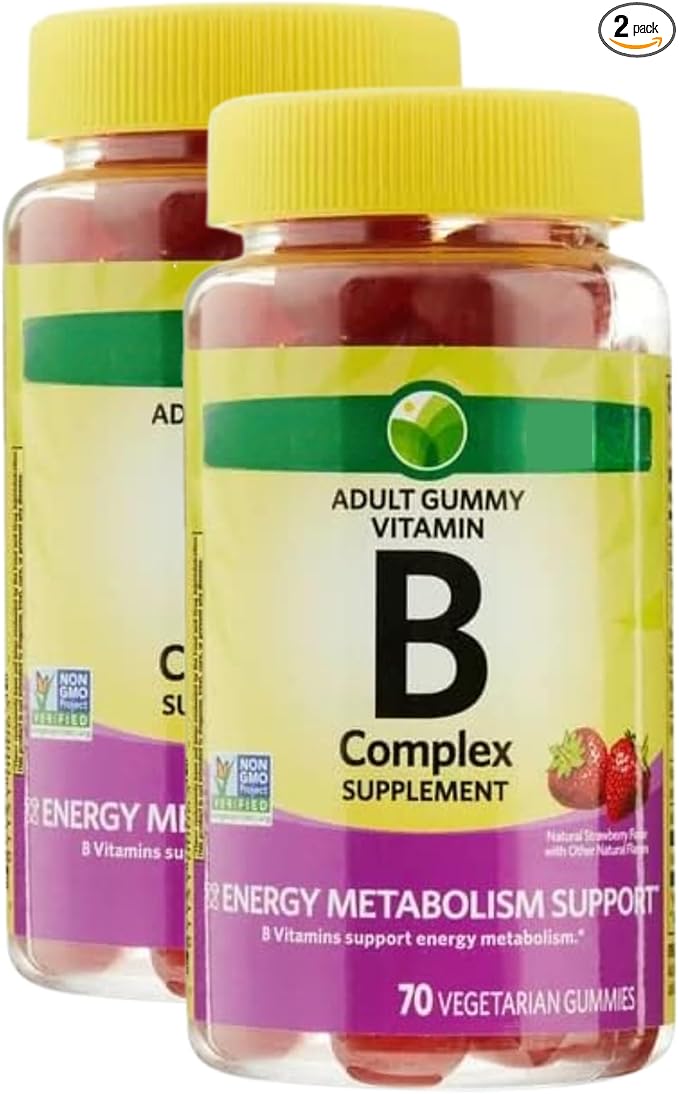 KP+ Vitamin B Complex | 70 Vegetarian Gummies | Supports Energy Metabolism & Nervous System Health | Strawberry Flavor | Pack of 2
