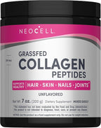 NeoCell Grassfed Collagen Peptides Powder | 7 oz | Unflavored | for Women and Men | Hair, Skin, & Nails