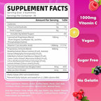 2 Pack Liposomal Vitamin C 1000mg Gummies for Adults Kids, 1500mg Chewable Vitamin C w/Iron, Zinc & Elderberry - Immune Support & Energy, Collagen Booster, Raspberry, 120 Count