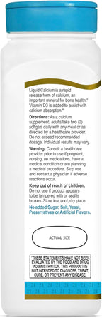 21st Century Calcium Plus D3 Liquid Filled Softgel, 1200 mg, 90 Count