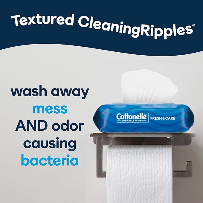 Cottonelle Fresh Feel Flushable Wet Wipes, Adult Wet Wipes, 16 Flip-Top Packs, 42 Wipes Per Pack (672 Total Wipes), Packaging May Vary