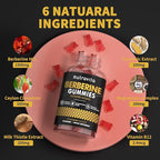 Nutravita Berberine Gummies with Ceylon Cinnamon 1500mg High Potency Berberine HCL Supplement for Immune and Metabolism Support, Sugar Free Organic Berberine Gummies Strawberry Flavor-2PACK