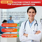 Calcium Citrate Gummies 1200mg, High Absorption Calcium Supplements with Vitamin D3, K2, Magnesium, Zinc for Bone, Muscle & Immune Support, Calcium Gummies for Women & Men, Strawberry Flavor 120 Count