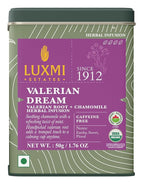 Luxmi Estates - Valerian Dream - Organic Valerian Root Tea for Sleep - Loose Leaf - 50g (25 Cups) | with Valerian Root, Chamomile & Lavender | Perfect Wellness Sleep Tea