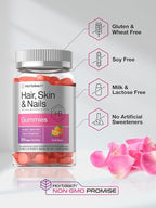 Horbäach Hair Skin and Nails Gummies | 100 Count | Supplement with Biotin for Men and Women | Fruit Flavored Vitamins | Vegan, Non-GMO, and Gluten Free
