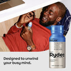 Ryde: Relax Shot | Raspberry Flavor | Lemon Balm, L-Theanine, Ginseng & Chamomile |0 Calories, 0 Sugar | 2 FL OZ Shots | Helps You Relax* (24 Pack)