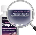 HealthA2Z Sleep Aid, Diphenhydramine HCl 25mg Softgels, Supports Deeper, Restful Sleeping, Non Habit-Forming (96 Softgels)