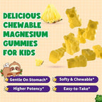 2 Pack Magnesium Glycinate Gummies for Kids - Magnesium Gummies with Vitamin D3, B6, Potassium & Ashwagandha for Kids & Adults Relaxation, Sleep, Brain & Bone Health -Sugar Free Pineapple Flavor 60 ct