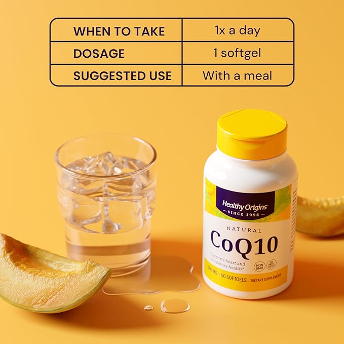 Healthy Origins® CoQ10 600 mg – Natural Trans-Isomer Ubiquinone – Yeast Fermented, Supports Heart Health & Cellular Energy – Non-GMO 30 Softgels