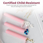 Kopperko Small Medicine Bottles (116mm, 4.6 Inch 1000-Pack) | Child Resistant Pill Jars with Lids | Pink Pill Bottle for Spices | Airtight, UV Resistant & Waterproof (Pink Plastic)