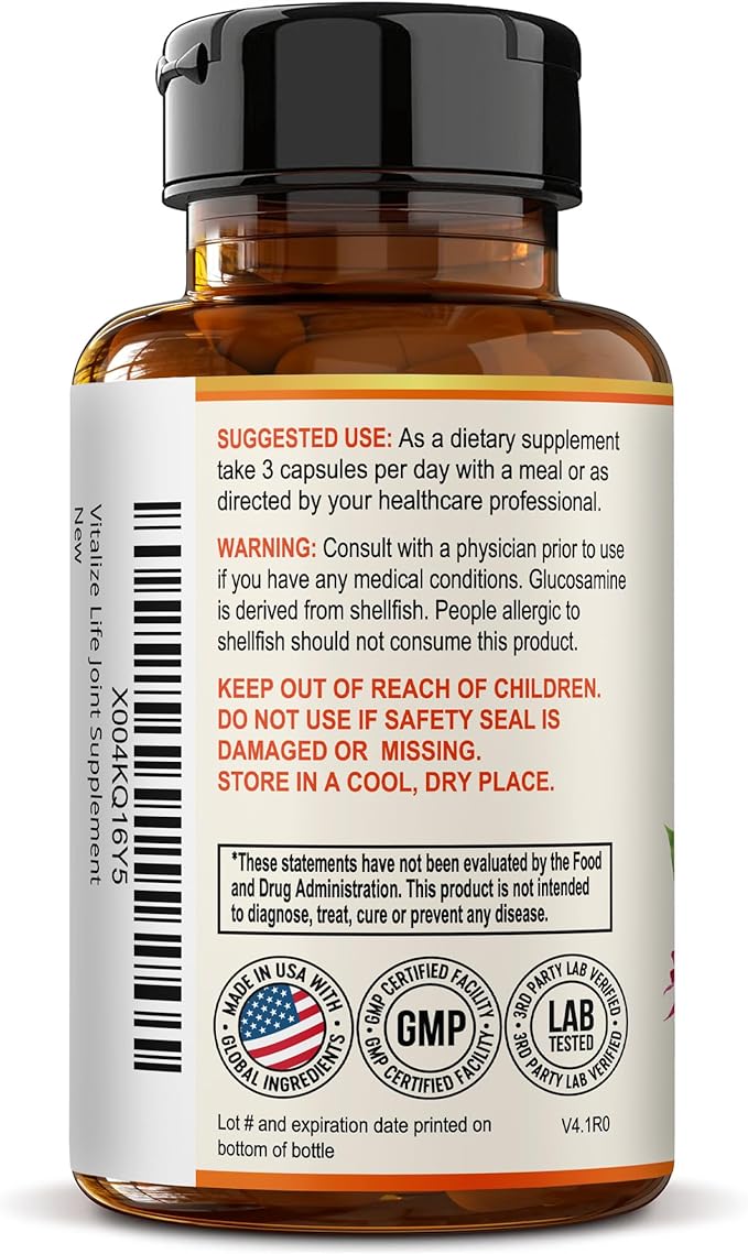 Joint Supplements for Women & Men– Advanced Joint Support Complex with Glucosamine, Chondroitin, MSM & Turmeric – Support for Cartilage, Mobility and Flexibility – 60 Capsules
