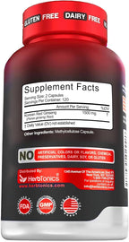 Herbtonics Korean Red Panax Ginseng 1500mg - Energy Supplement for Peak Performance, Focus & Vitality - High Potency Ginseng Root Extract - 240 Vegan Capsules
