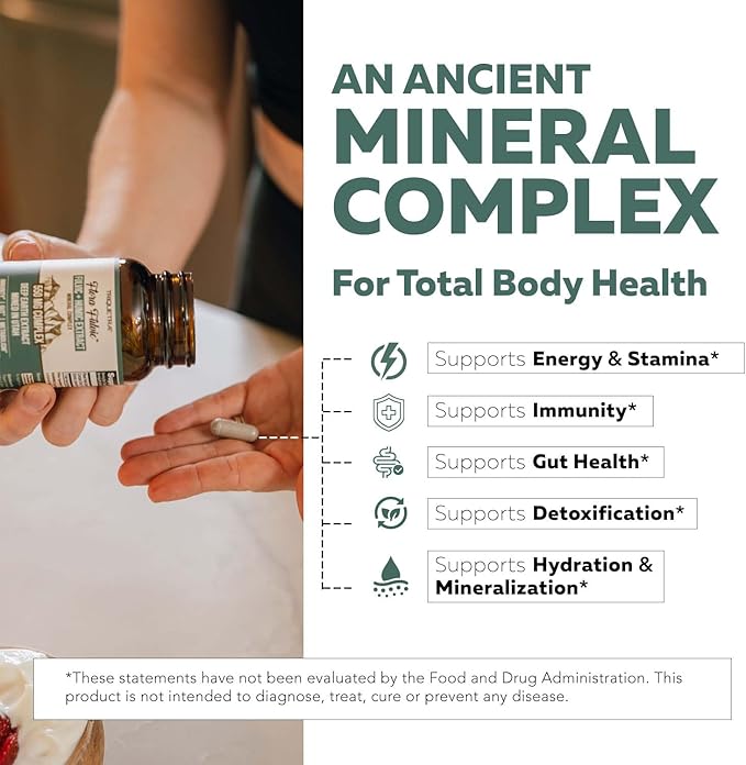 Flora Fulvic | Fulvic Acid + Humic Acid Complex – 550 mg |Mined in Utah, Prehistoric Deep Earth Extract | Immunity, Gut, Digestion – Natural Trace Mineral Complex, Fulvic Acid Supplement – 60 Capsules