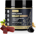 Grevol Himalayan Shilajit Gummies with Ashwagandha - Fulvic Acid & 85+ Trace Minerals - No Added Sugar - Shilajit for Men & Women - 60 Gummy