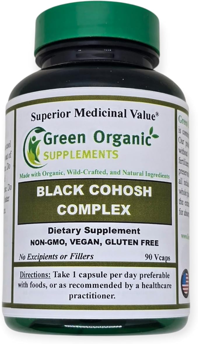 Green Organic Supplements Black Cohosh, 90 VCaps, High Absorbable, Non-GMO, Gluten-Free