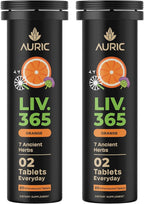 Auric Herbal Liver Support Supplement | Milk Thistle (Silymarin), Turmeric, Garlic, Ginger for Liver Health | Advanced Detox & Cleansing Formula for active Liver | 40 Tablets | Plant Based Gluten-Free