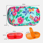 Serfeymi Weekly Travel Pill Organizer 2 Times A Day AM PM Upgraded Rainbow Pill Box 7 Day with Portable Zipper PU Leather Pill Case, Medicine Organizer for Pills, Vitamins, Fish Oils - Green-01