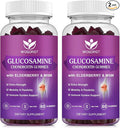 WOGORGT Glucosamine Chondroitin Gummies for Women & Men - 1500mg Glucosamine Chondroitin with MSM & Elderberry - Flexibility & Immune Support - 60 Gummies (2 Pack)