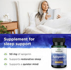 Swanson Apigenin Bioflavonoid Supplement for Adults Seeking Natural Sleep, Relaxation, and Stress Relief Support - 50 mg (90 Vegan Capsules, 4 Pack)