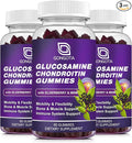 Glucosamine Chondroitin Gummies - 3- Pack, Extra Strength 1500mg Glucosamine with MSM & Elderberry, Flexibility Support, Best Cartilage & Immune Support Supplement for Men and Wome - 180 Gummies