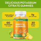 Fiber Gummies for Adults with Probiotics，No Sugar Added Pineapple Flavor, Promotes Gut Health and Regulate Bowel Movement, Vegan (60 Count（Pack of 2）)
