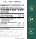 Purity Products HA Joint Formula Hyaluronic Acid + Key CoFactors - Joints + Skin Multi Collagen (Type I, II & III) - 5-Loxin - Olive Fruit Extract - Joint Flexibility + Mobility - 90 Caps