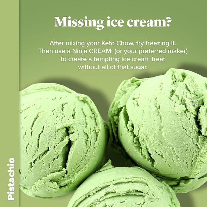 Keto Chow Pistachio | Keto Meal Replacement Shake Powder | Nutritionally Complete | Low Carb | Delicious Easy Meal Substitute | Protein Rich You Choose The Fat | Single Meal Sample