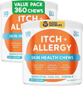 Dog Allergy Relief Chews — Anti-Itch Skin & Coat Supplement: No Fillers, Just Flavor - Itchy Skin Relief Treatment w/Omega 3 Fish Oil - Itching&Paw Licking - 360Ct (BBQ Chicken)